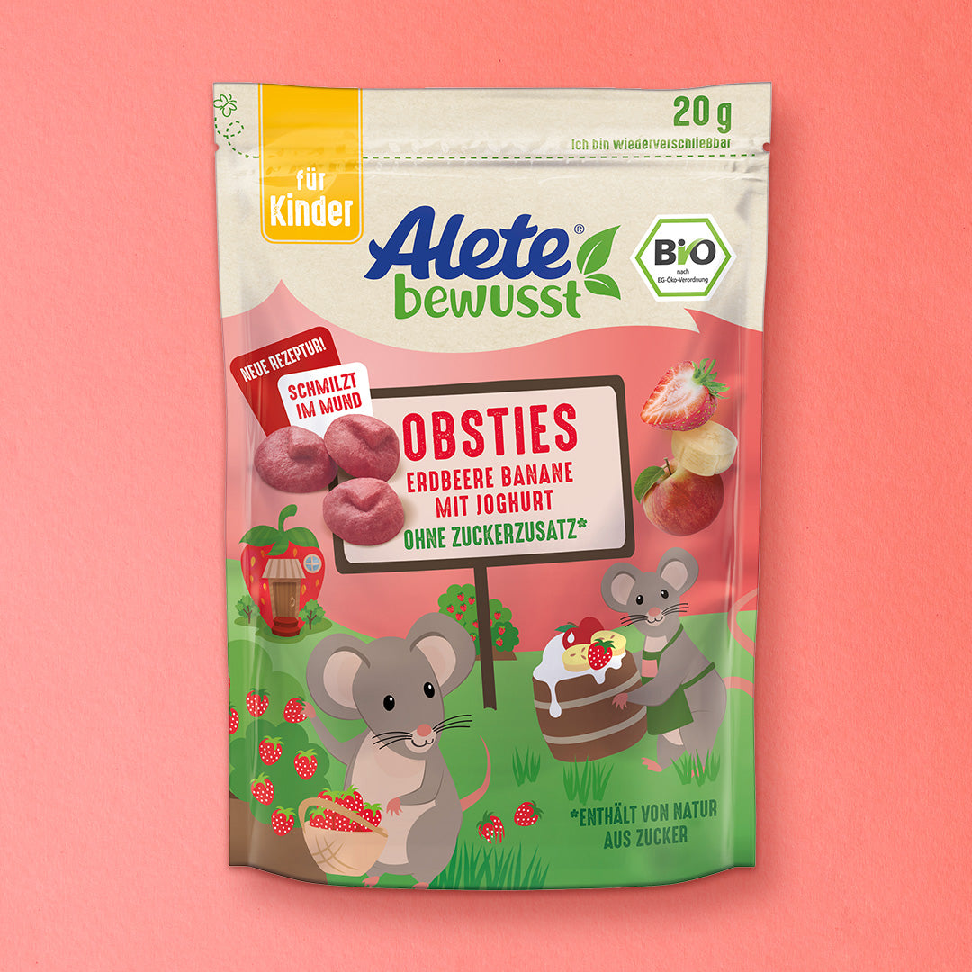 Obsties Erdbeere Banane mit Joghurt