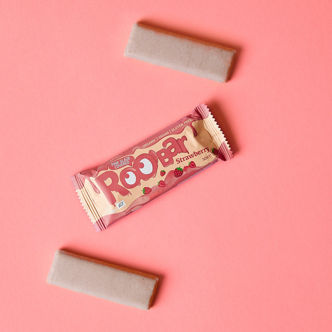 Roobar Bio Pink Chocolate Covered Strawberry Bar