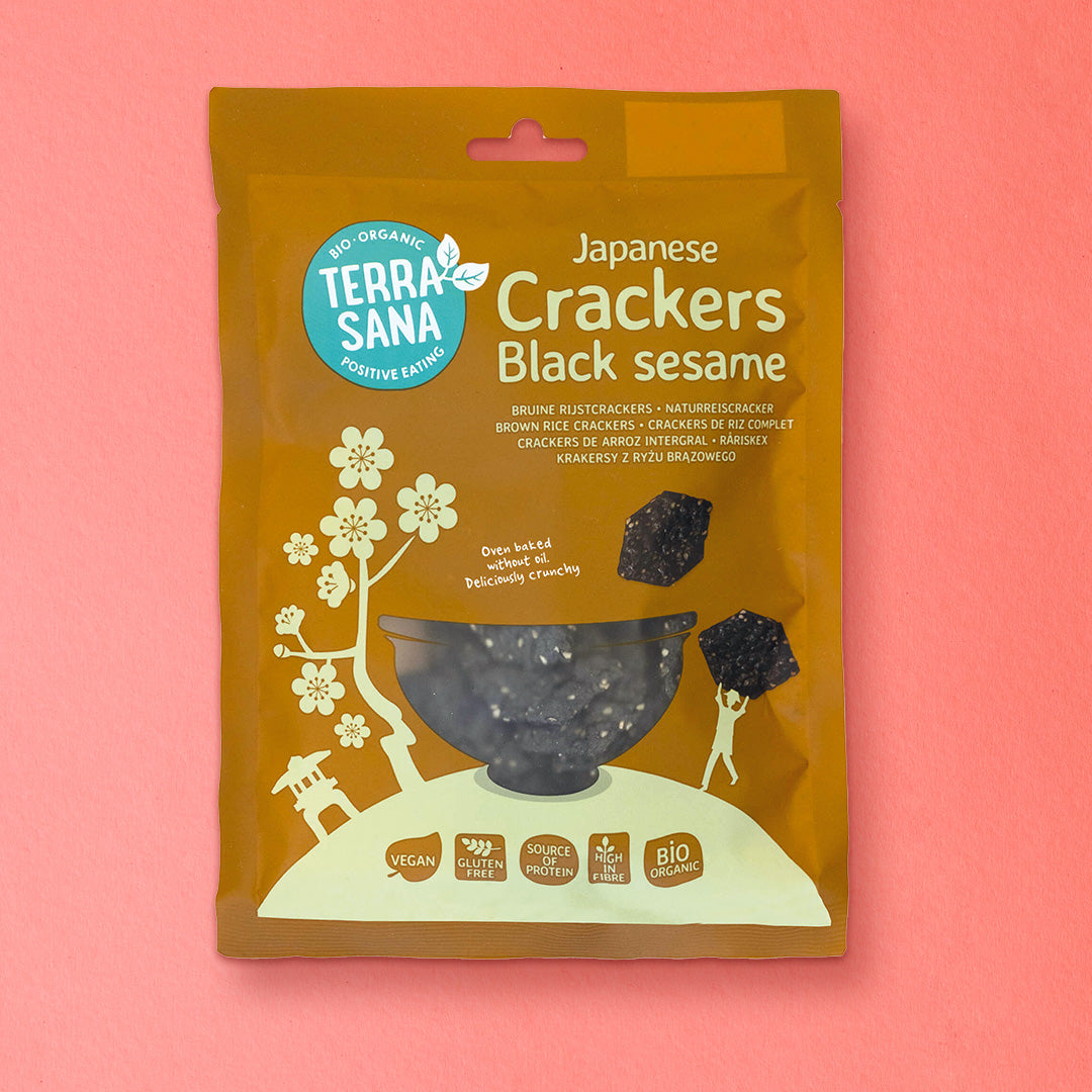 Naturreiscracker mit schwarzem Sesam