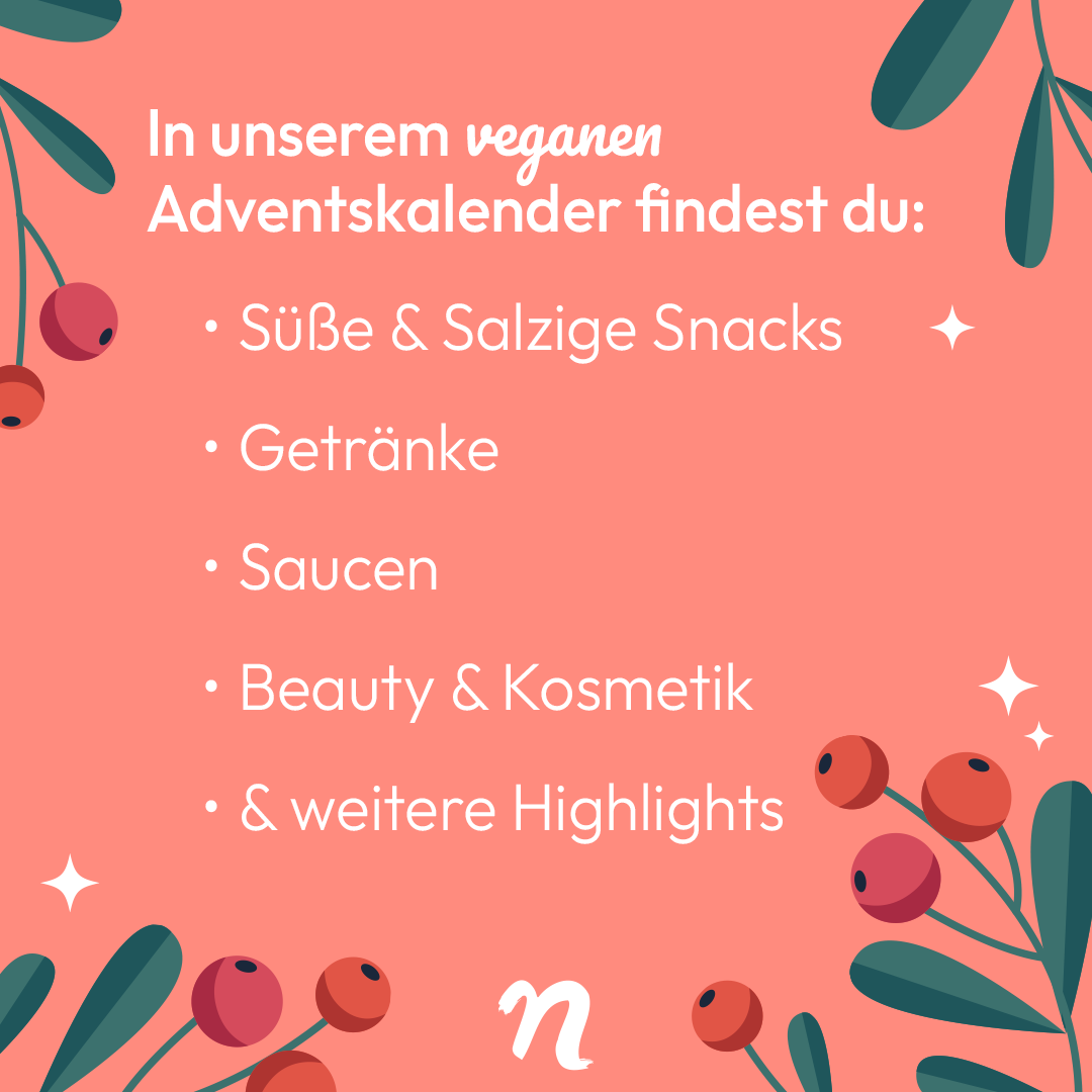 veganer Adventskalender + Gratis vegan special edition Box