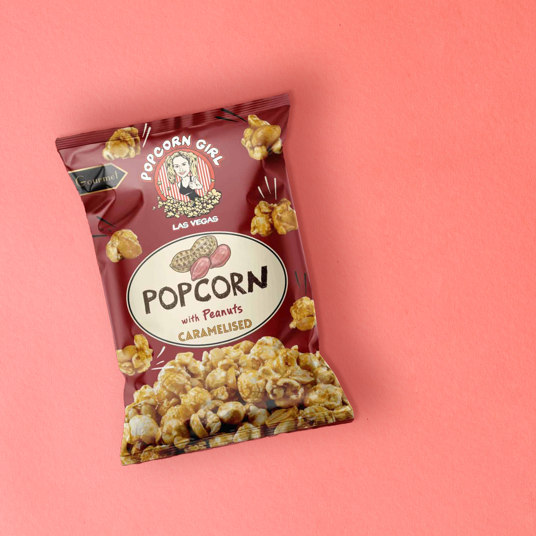Popcorn karamellisiert mit Erdnuss-Geschmack
