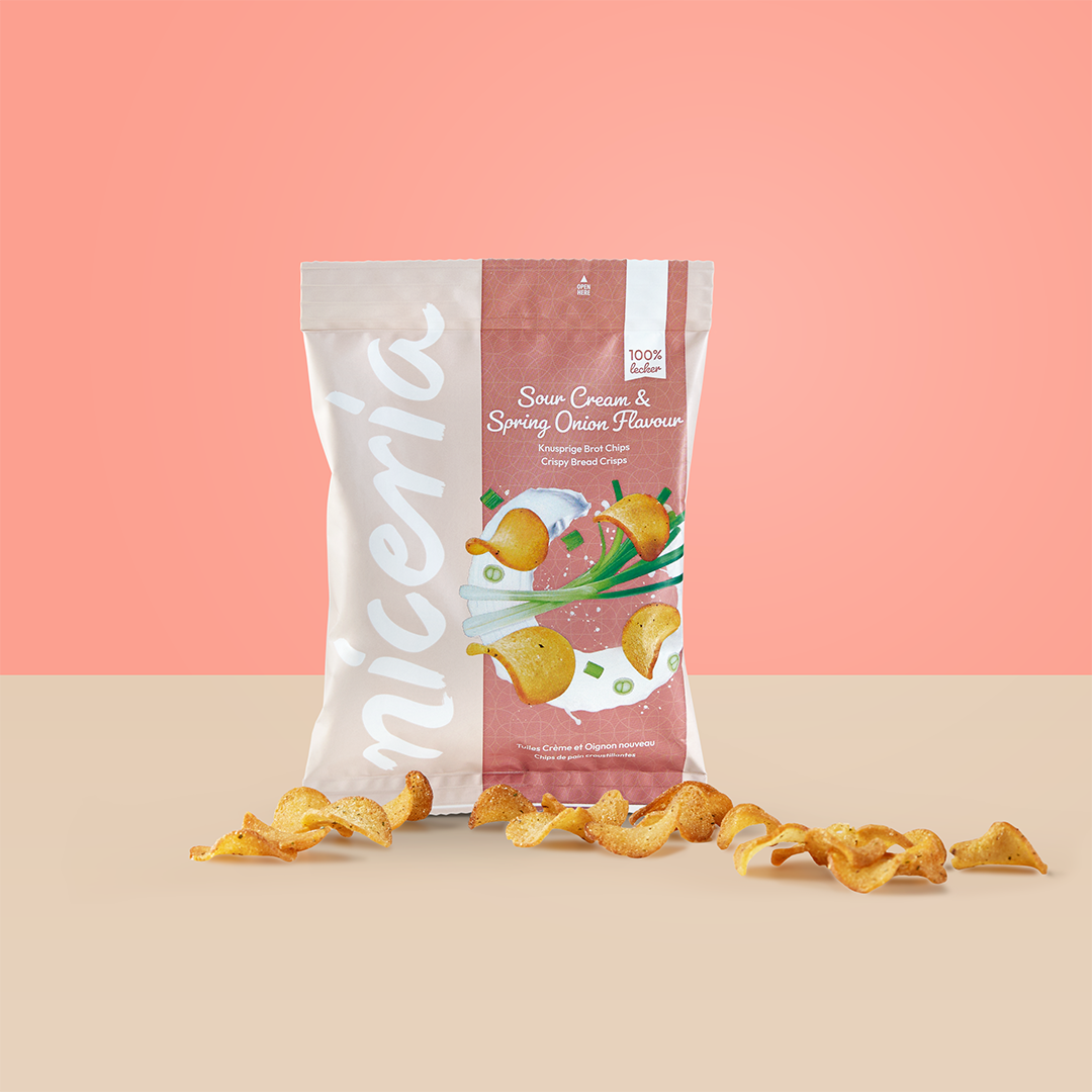 Knusprige Brot Chips Sour Cream & Spring Onion Flavour