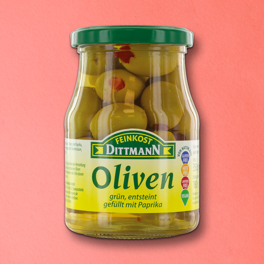 Amfissa Oliven gefüllt mit Paprika